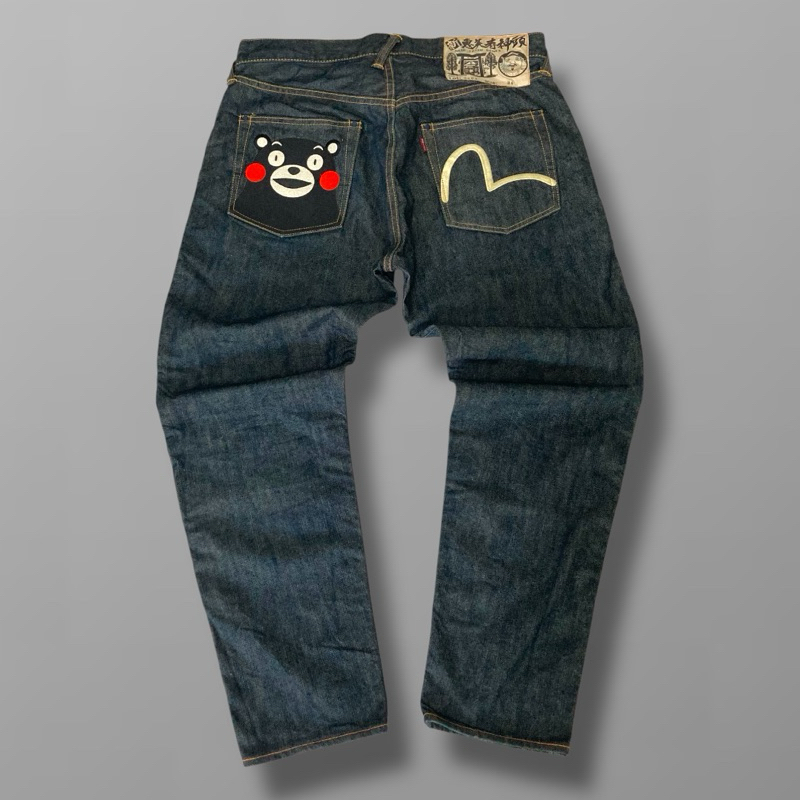 กางเกง​ยีนส์​ Evisu​ x Kumamon ผลิตญี่ปุ่น​ ของแท้​🇯🇵💯 W34