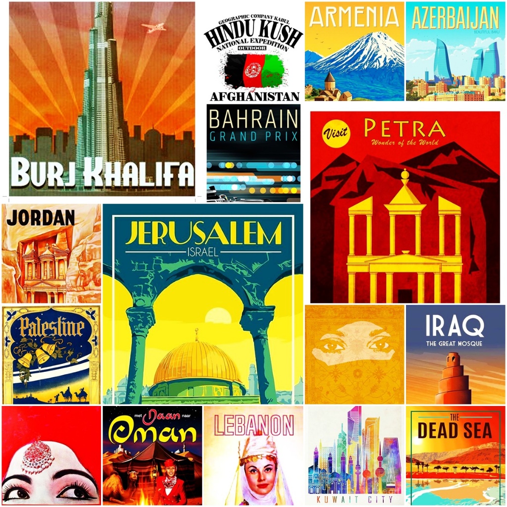 แม่เหล็กติดตู้เย็น Middle East Country 2×3 นิ้ว Souvenir Fridge Magnet Middle East Country 2x3"