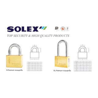 กุญแจSOLEX ระบบลูกปืน รุ่นR-Premium มีให้เลือกทั้งคอสั้น และคอยาว