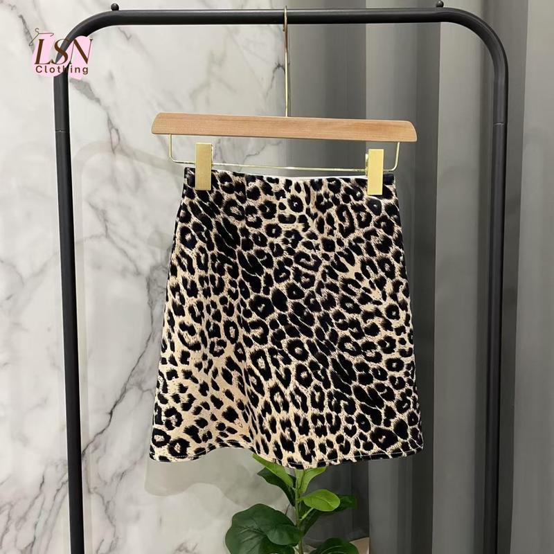 กระโปรงลายเสือแบบสั้น LSN TS-005 ดีไซน์เก๋สไตล์Glamour Freesize มีซับใน