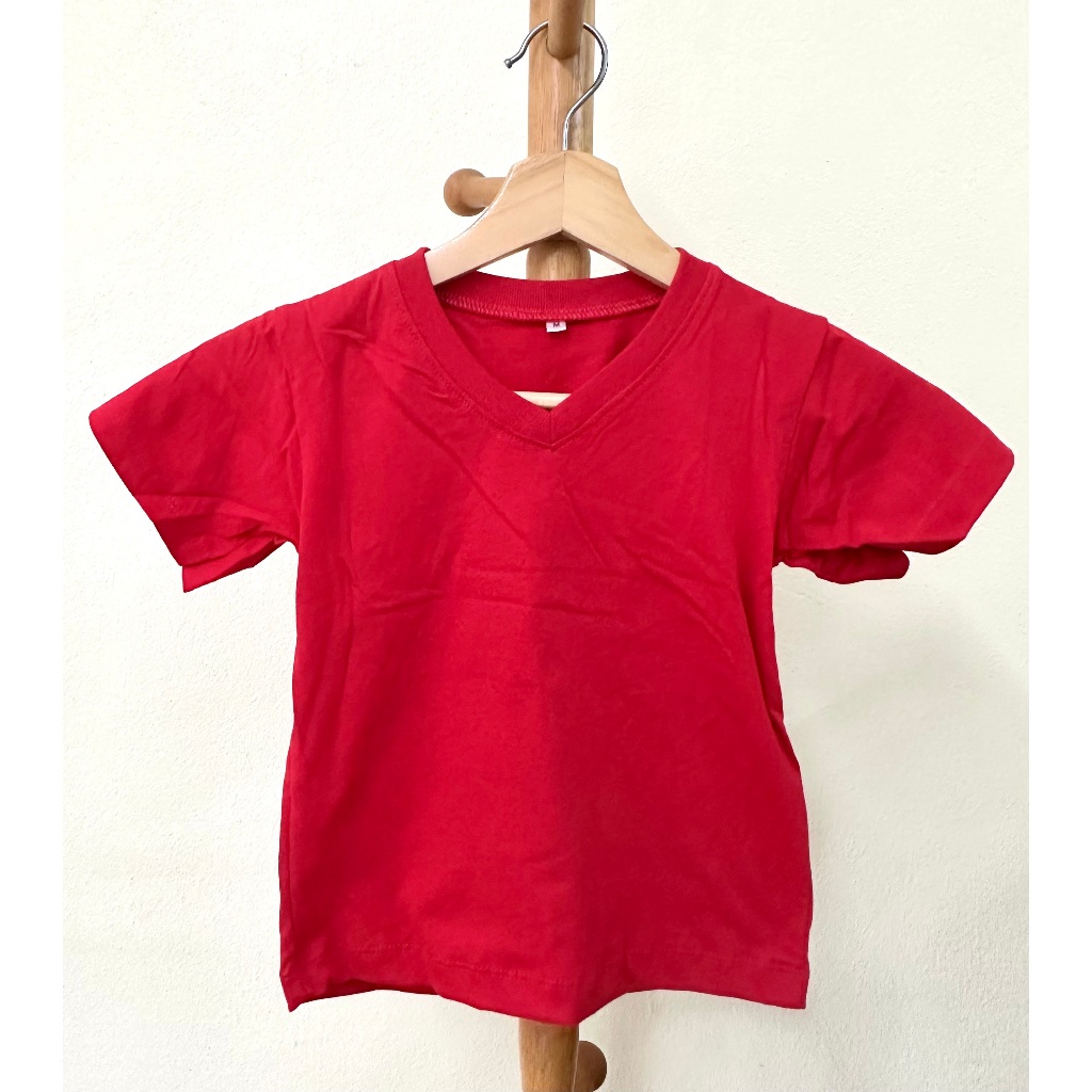 28 สี เสื้อยืด เด็ก คอวี แขนสั้น สีเหลือง ส้ม โอลด์โรส แดง เลือดหมู น้ำตาล ชมพูอ่อน ชมพู Sweety ชมพู Pinky ชมพูบานเย็น