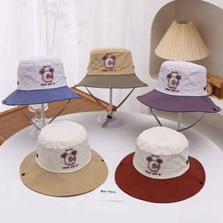 082# หมวกบักเก็ตเด็กโตผ้าร่มลายสกรีนกันแดดได้ดีมีหลายสีแฟชั่…