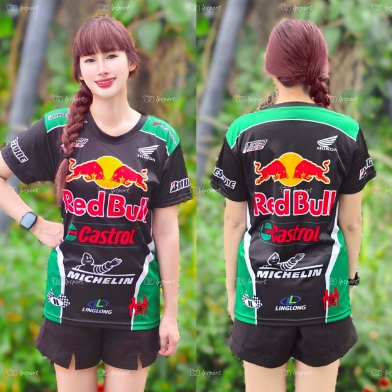 เสื้อยืดกีฬาแขนสั้น พิมพ์ลาย Red Bull V.2 เนื้อผ้าไมโคร ใส่ได้ทั้งผู้หญิงและผู้ชาย ผลิตโรงงานไทย