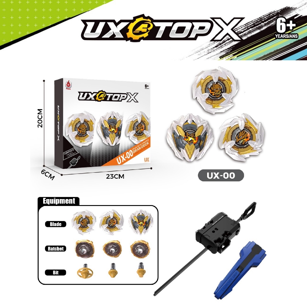 ลูกข่าง UXATOP X UX-00 DRAN DECK STARTER ลูกข่าง ของเล่นเด็ก ลูกข่างหมุน ชุดลูกข่าง สีขาว 3 เเบบ ใน 