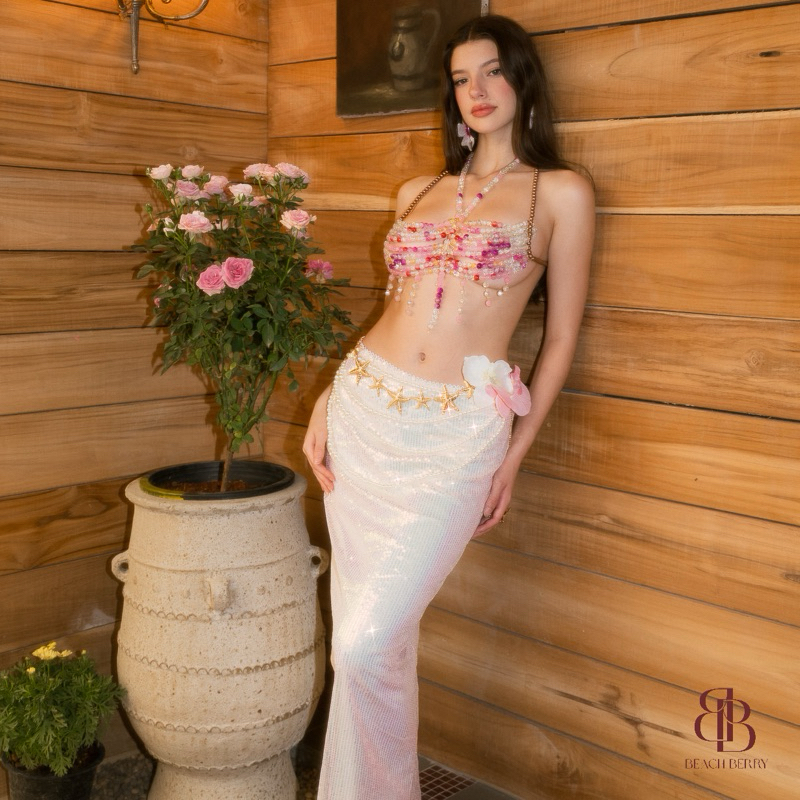 Beach Berry - Pink Stardust Long Skert