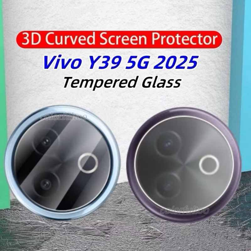 ฟิล์มกระจกกันรอย เลนส์กล้อง เต็มเลนส์ Vivo Y39 V30E ฟิล์มกระจก3D