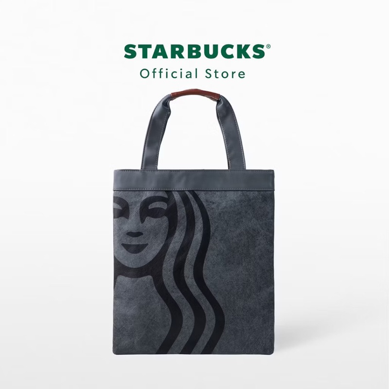 STARBUCKS กระเป๋าสตาร์บัคส์ Siren Core Gray and Brown Tote Bag A11155742 #ของแท้ 💯