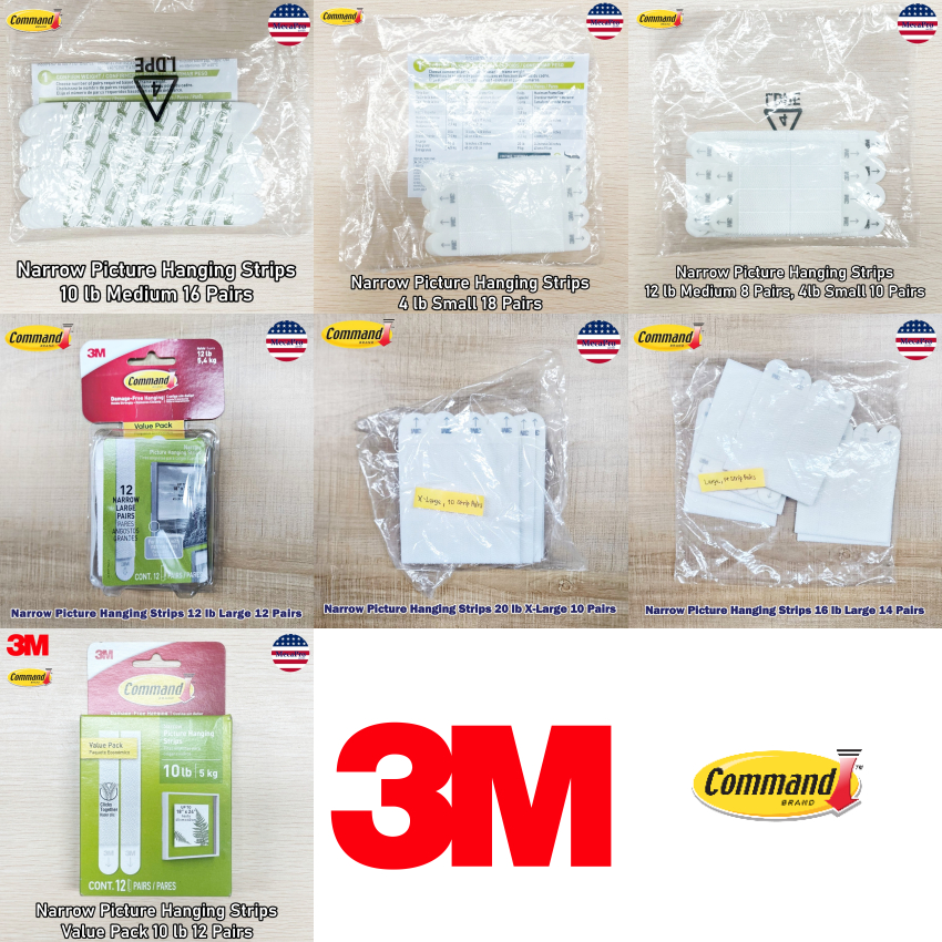 Command® Narrow Picture Hanging Strips แถบกาวติดผนังแขวนรูปภาพ