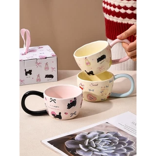 แก้วมัคลายแมว ดีไซน์น่ารักทันสมัย แก้วกาแฟเซรามิก เหมาะสำหรับเป็นของขวัญ ขนาด300ml