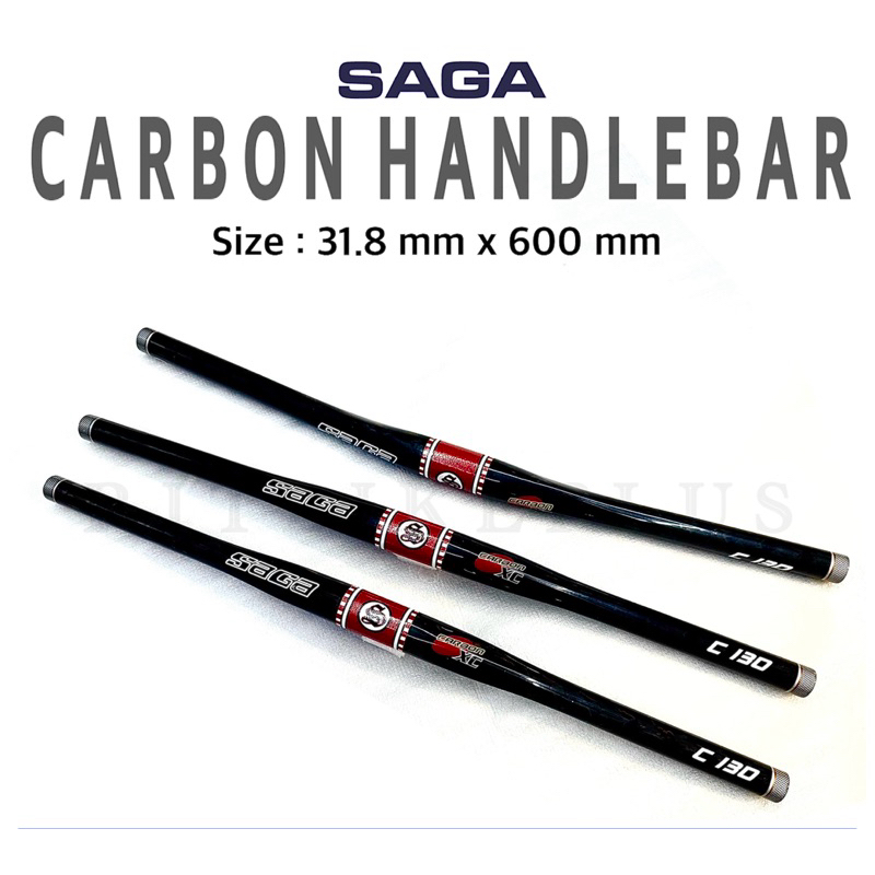 แฮนด์จักรยาน SAGA รุ่น C130 วัสดุคาร์บอน แฮนด์ตรงโอเวอร์ 31.8 ยาว 600 mm น้ำหนักเบา แข็งแรง