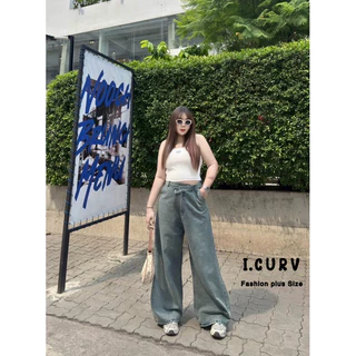 ✅เข้าเพิ่ม พร้อมส่งค่า/LC/ กางเกงยีนส์สาวอวบ เอวไขว้ ขากระบอกใหญ่ พลางหุ่นเริศศ 2สีสวย #กางเกงไซส์ใหญ่ สาว อ้วน พลัสไซส์
