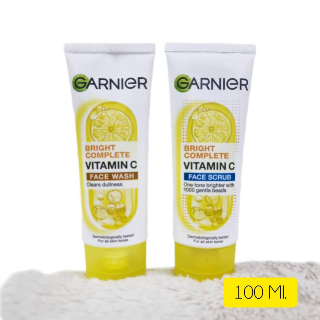 โฟมล้างหน้า garnier vitamin c face wash 100 Ml.