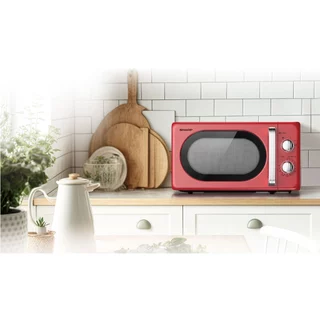 SHARP Microwave ไมโครเวฟ รุ่น R-220EF Retro สีแดง ขนาด 20 ลิตร กำลังไฟ 700 วัตต์