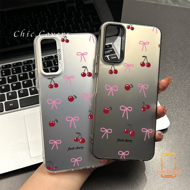 เชอร์รี่สดโบว์คอนท์ซอฟท์ เคสVIVO Y20 Y20s Y12s Y12A Y15s Y15A Y01 Y21 Y21T T1X Y33S Y33T Y17s Y28 Y16 Y02s Y56 Y91C Y1s
