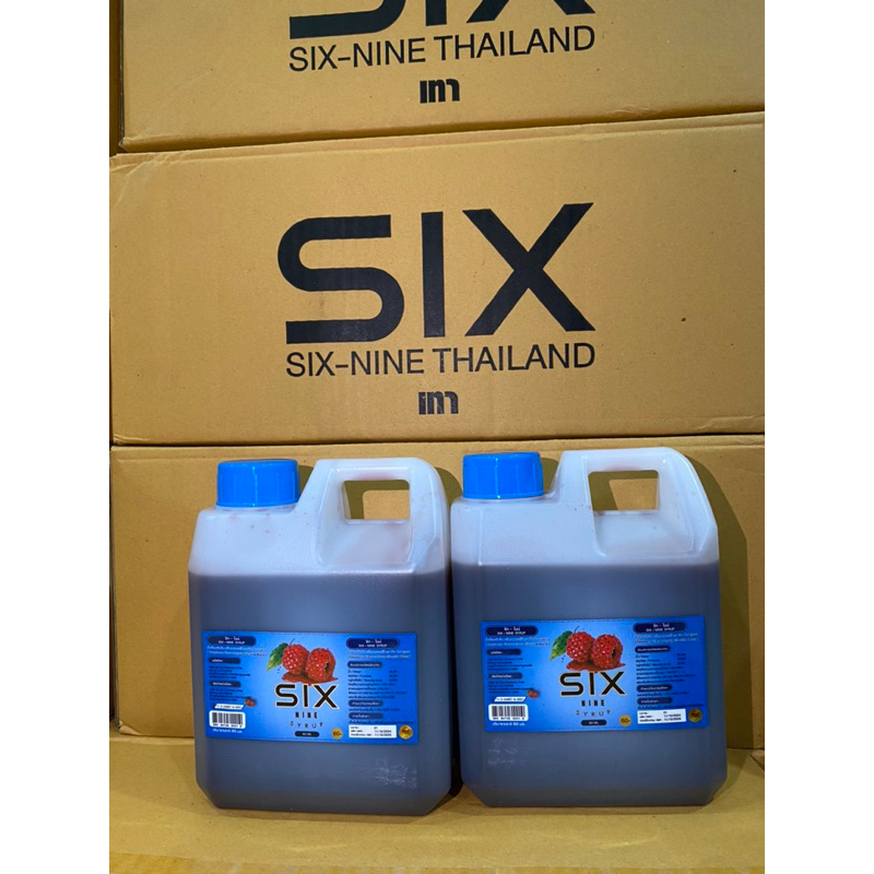 Six Nine (แกลลอน1ลิตร) สูตรหวานเข้มข้น กลิ่นราสเบอร์รี่