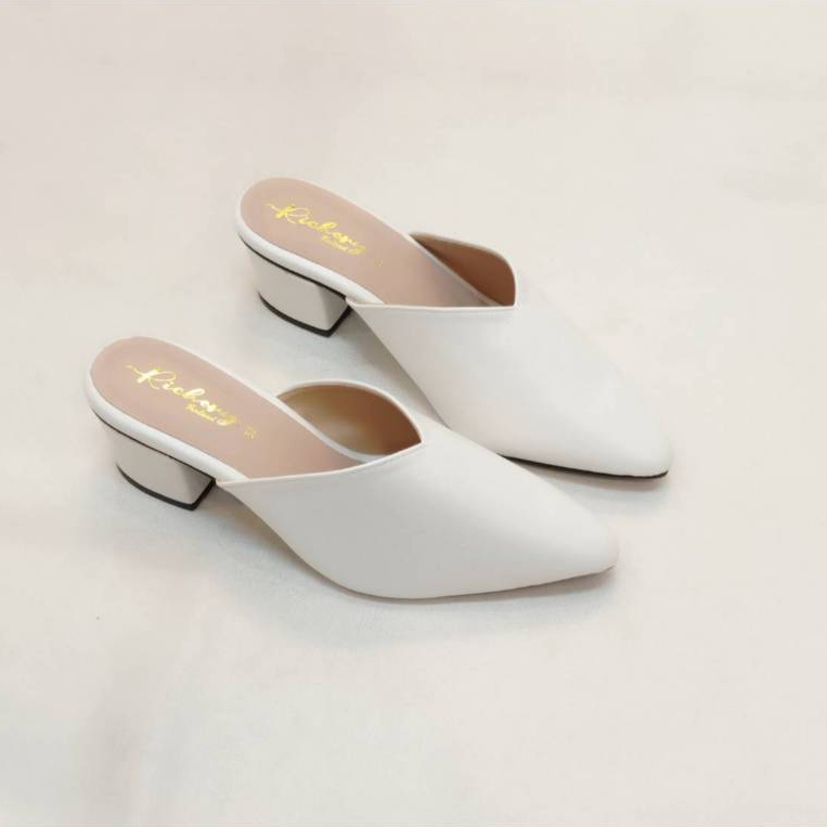 รองเท้าส้นสูง 2 นิ้ว หัวแหลมใส่ทำงานได้ หัวแหลม เปิดส้น ใส่สบาย ไม่กัดเท้า ทำในไทย รุ่น CY9001 - รูปที่ 4