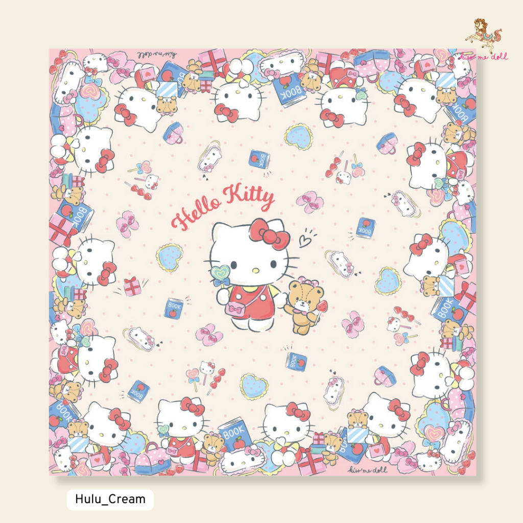 Kiss Me Doll ผ้าพันคอ/ผ้าคลุมไหล่ ลาย Hello Kitty New collection ขนาด100x100 cm.