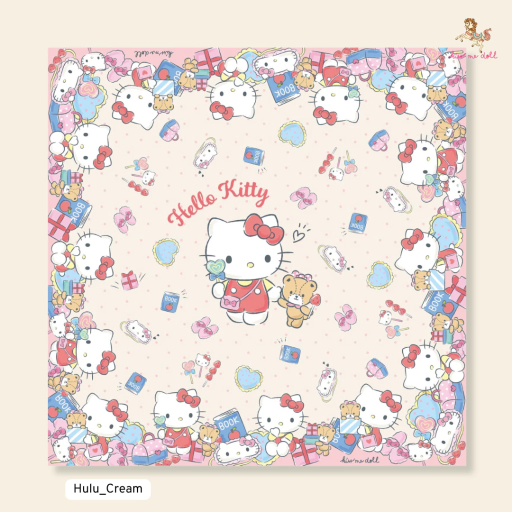 Kiss Me Doll ผ้าพันคอ/ผ้าคลุมไหล่ ลาย Hello Kitty New collection ขนาด100x100 cm.