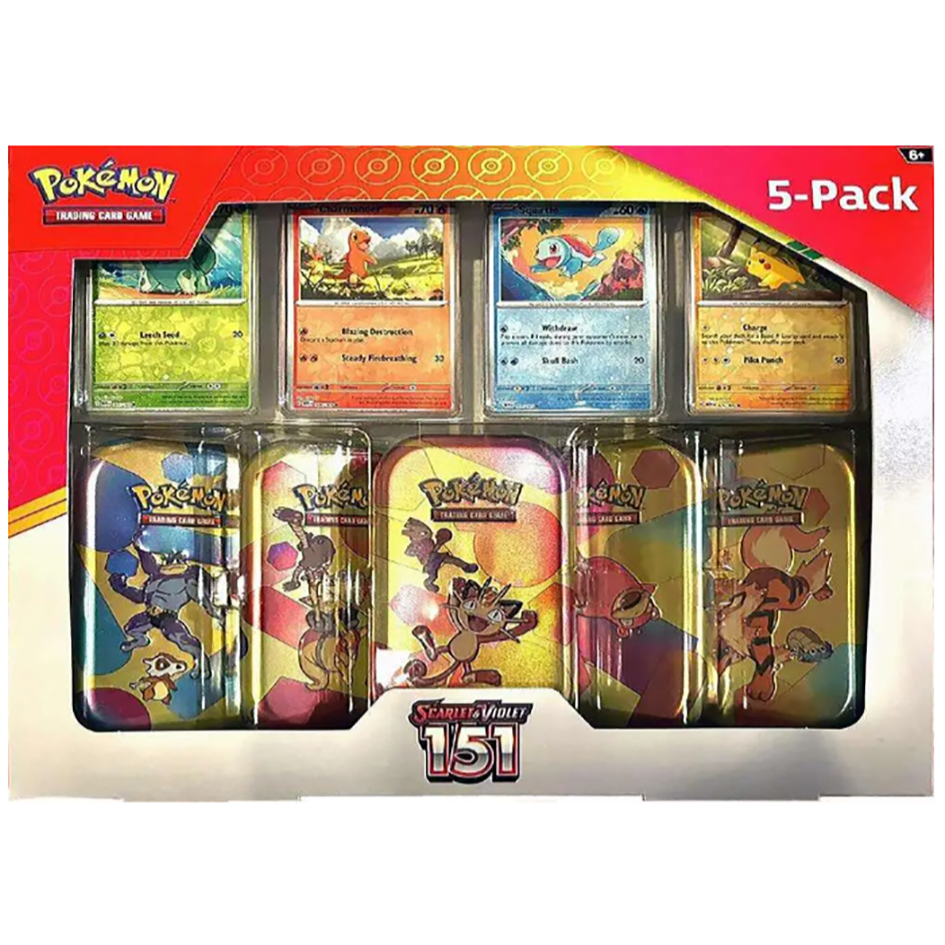 พร้อมส่ง Pokemon TCG Scarlet & Violet 151 Mini Tins 5-Pack Costco Bundle (Eng ver.)