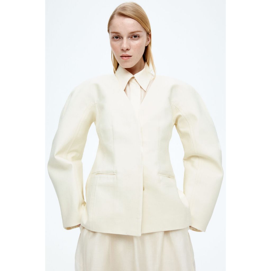 H&M(เอชแอนด์เอ็ม) เบลเซอร์ทวิลล์แบบไม่มีปก ผู้หญิง 1282535_1