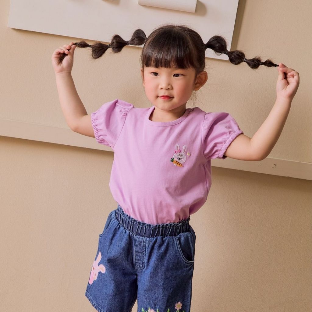 e'clat เสื้อเด็ก เสื้อยืด เด็กผู้หญิง 1-6ปี มีกระดุมไหล่ ผ้าเจอร์ซี่100%cotton เนื้อนิ่ม ใส่สบาย 8099