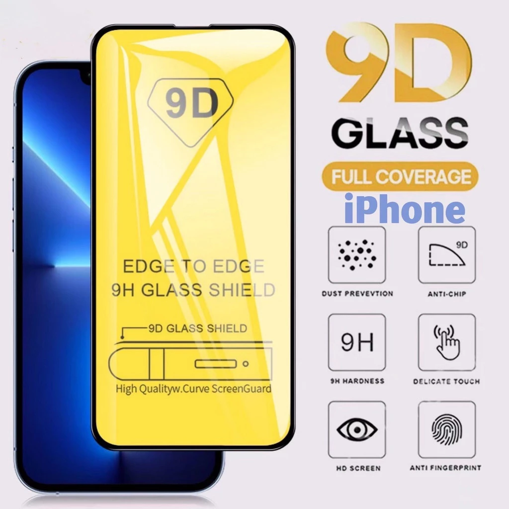 ฟิล์มกระจก iPhone แบบเต็มจอ 9D ของแท้ ทุกรุ่น!Iphone16 15pro max14max 14promax IPhone13 pro 12ProMax |12 pro/11/XSMax/XR