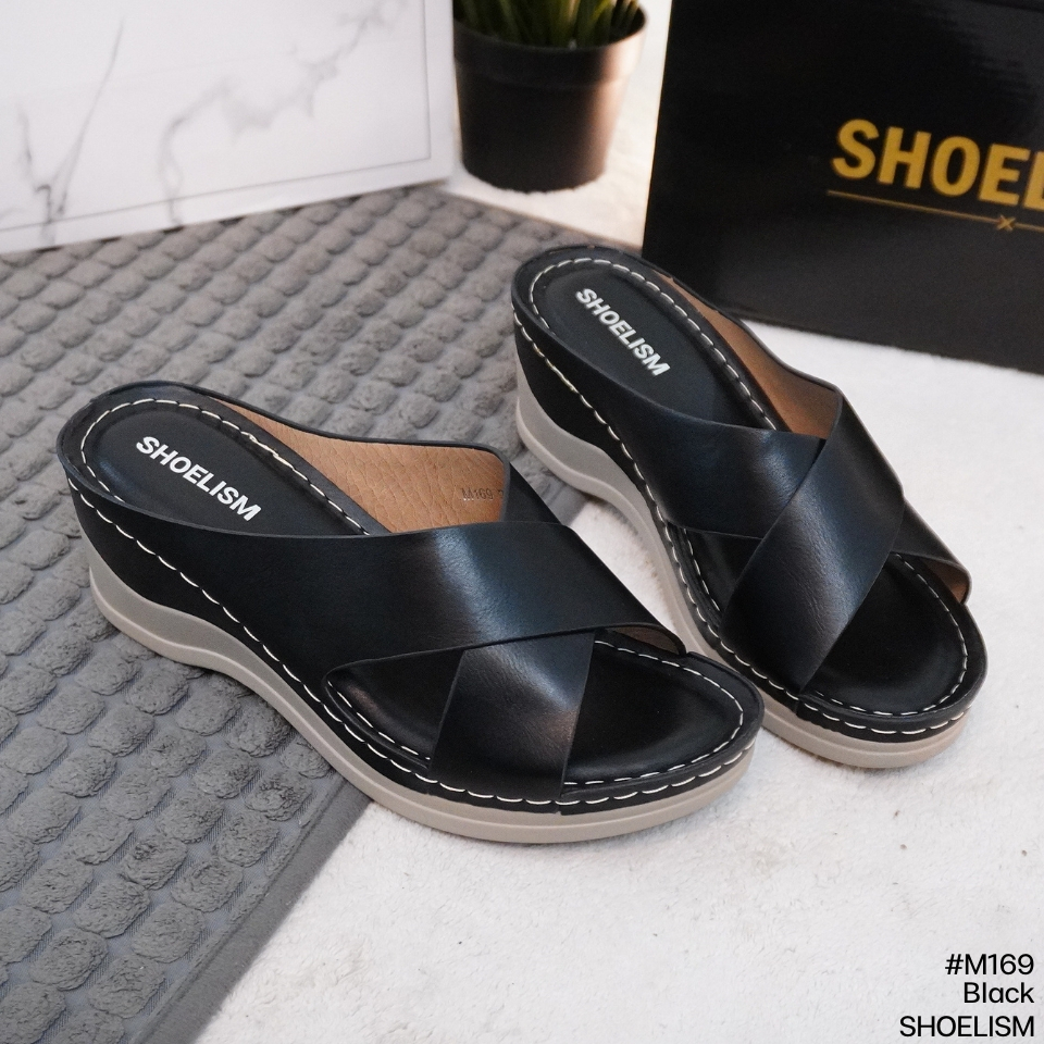 M169 #รองเท้าแตะลำลอง พื้นหนานุ่ม รับน้ำหนักได้ดี สายไขว้หน้าเก็บหน้าเท้าดูเรียวสวย SHOELISM - รูปที่ 4