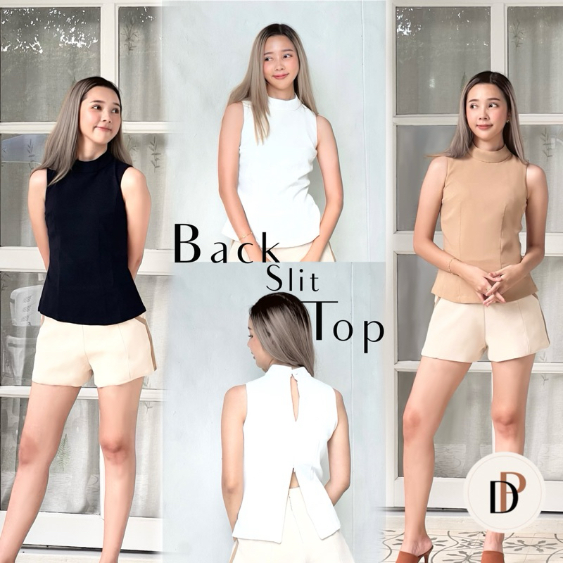 Depends Back Slit Top เสื้อแขนกุดคอปีนเข้ารูป ซิปผ่าหลัง (มีหน้าอกหรือต้องการใส่สบายแนะนำบวก1ไซส์)