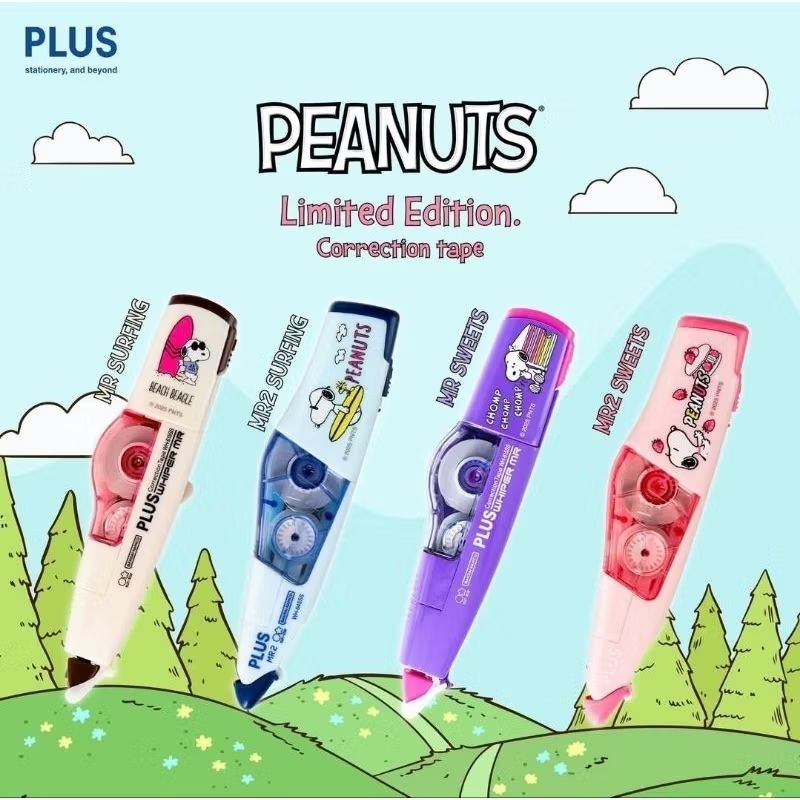 Plus เทปลบคำผิด Peanuts Snoopy Limited Edition ขนาด 5 มม.×6ม. รุ่น MR, MR2 เปลี่ยนไส้ได้ ลิขสิทธิ์แท้