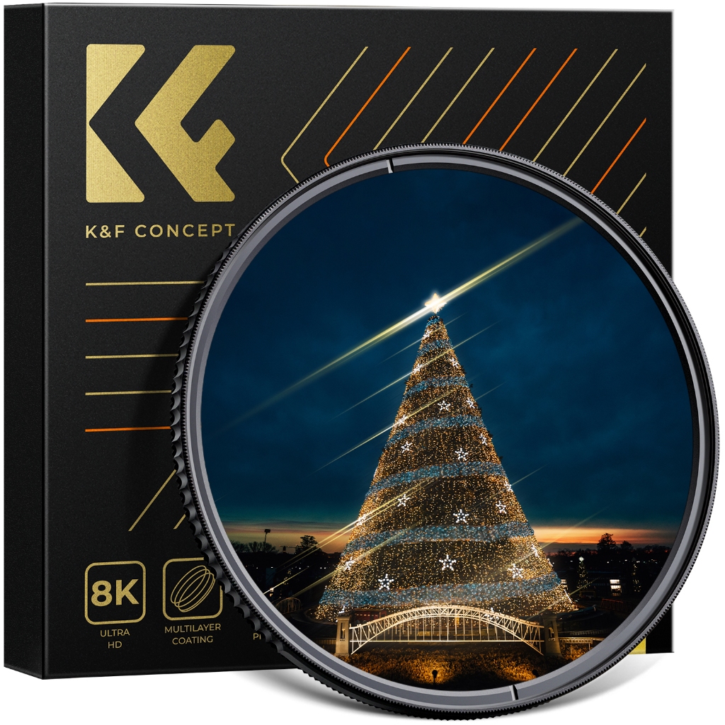 K&F CONCEPT 49mm Special Effects Filter Camera Brushed Filter 49mm Adjustable Starlight Filter