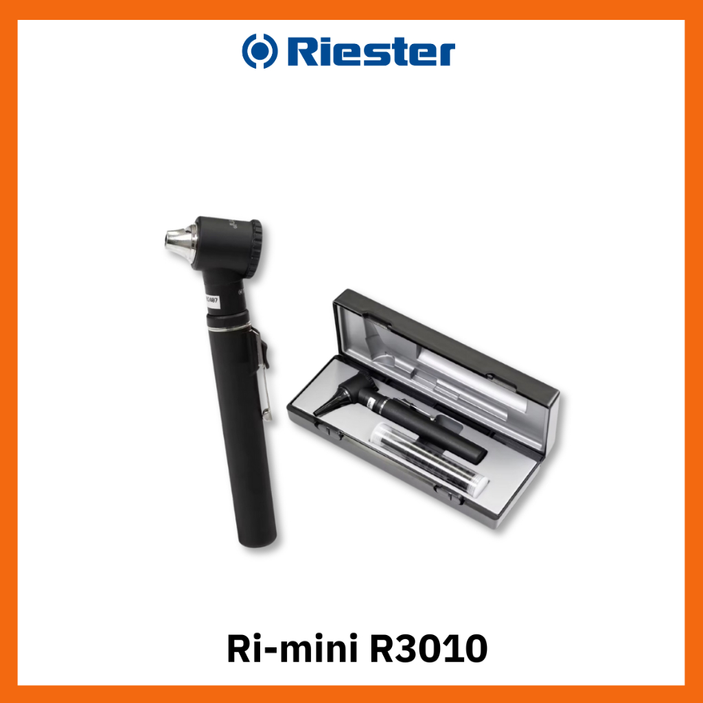 Riester ชุดอุปกรณ์สำหรับส่องตรวจหู แบบ Fiber Optic รุ่น ri-mini Otoscope, XL2.5V (R3010) [รับประกันส