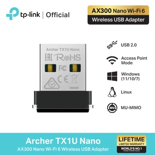 TP-Link Archer TX1U Nano อแด็ปเตอร์ยูเอสบีไวไฟ 6 AX300 Nano Wi-Fi 6 Wireless USB Adapter รับประกัน Limited Lifetime