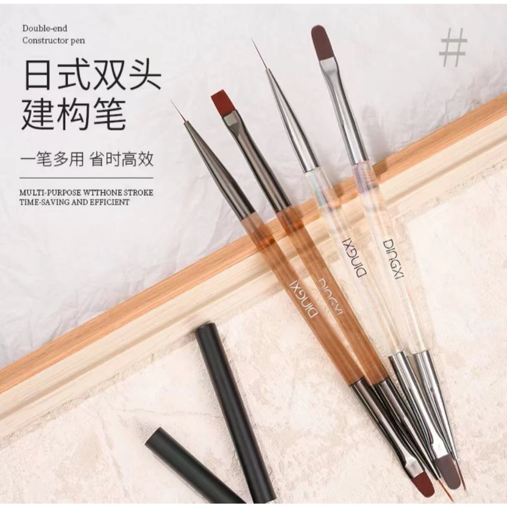 แปรงพู่กัน 2 หัว แบรนด์ Dingxi ดีไซส์ด้ามเรียบหรู Luxury