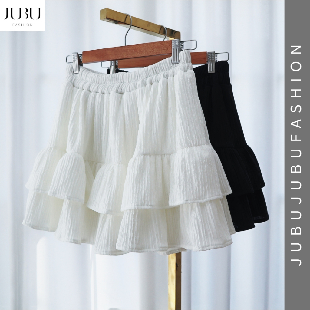 Toffy Skirt Pantsกระโปรงกางเกงผ้าทอฟฟี่ สาวอวบ เอวยางยืด เอวสูง เก็บพุง ซับในกางเกง เอว30-48นิ้ว#568