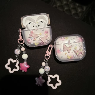 เคสหูฟัง Airpods4 ผีเสื้อ เคสใสการ์ตูนนูน Airpods เคสหูฟังบลูทูธ เคสหูฟังไร้สาย 1 2 pro pro2 gen gen2 gen3 Airpods3 4