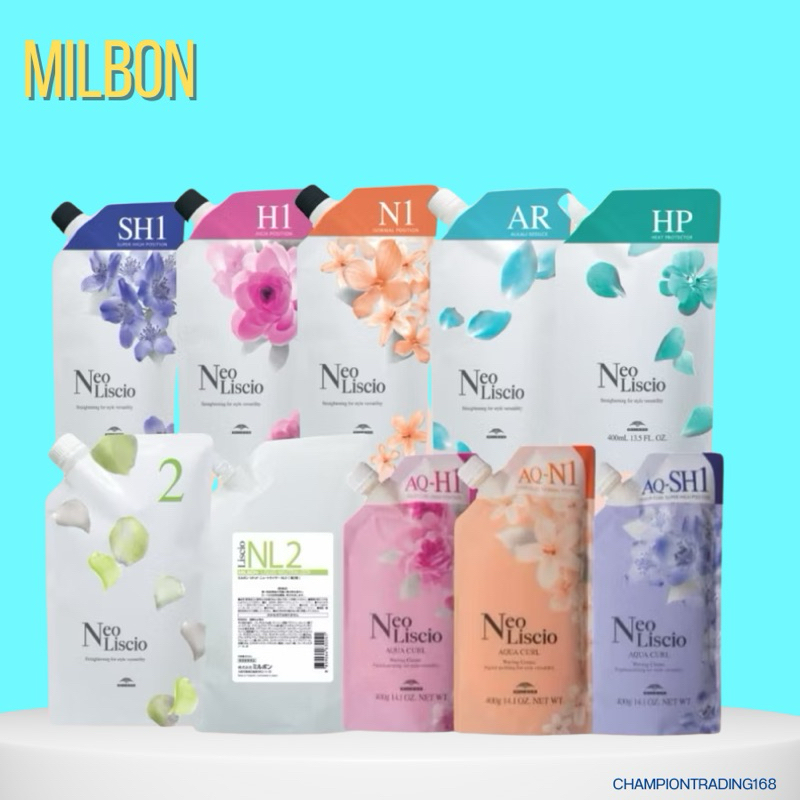 MILBON น้ำยายืดและดัด 400 800 ML. ที่ดีไซน์ทรงผมได้อย่างอิสระราวกับเป็นเส้นผมธรรมชาติ ให้ผมนุ่มสวย พลิ้วเบา จัดทรงง่าย
