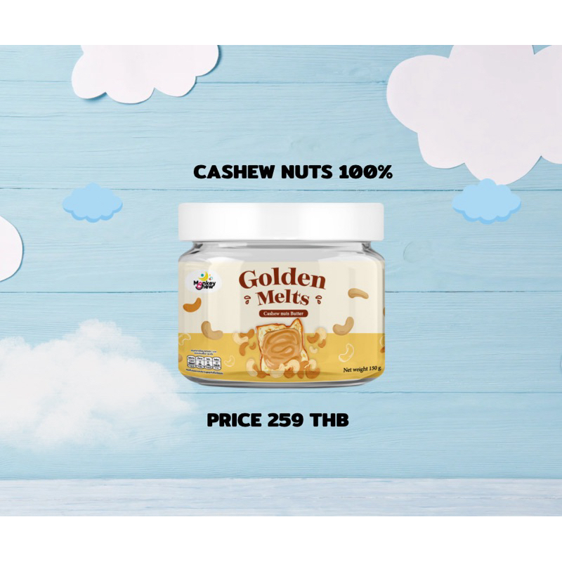 Golden melts เนยถั่วหิมพานต์รสออริจินัล ไม่มีน้ำตาล