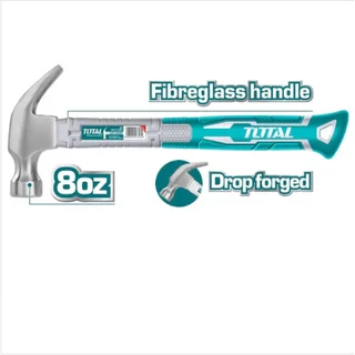 Total ค้อนหงอน ด้ามไฟเบอร์ 8 0z/220g. รุ่น THCH61008/THTS7308 ( British Type Claw Hammer )