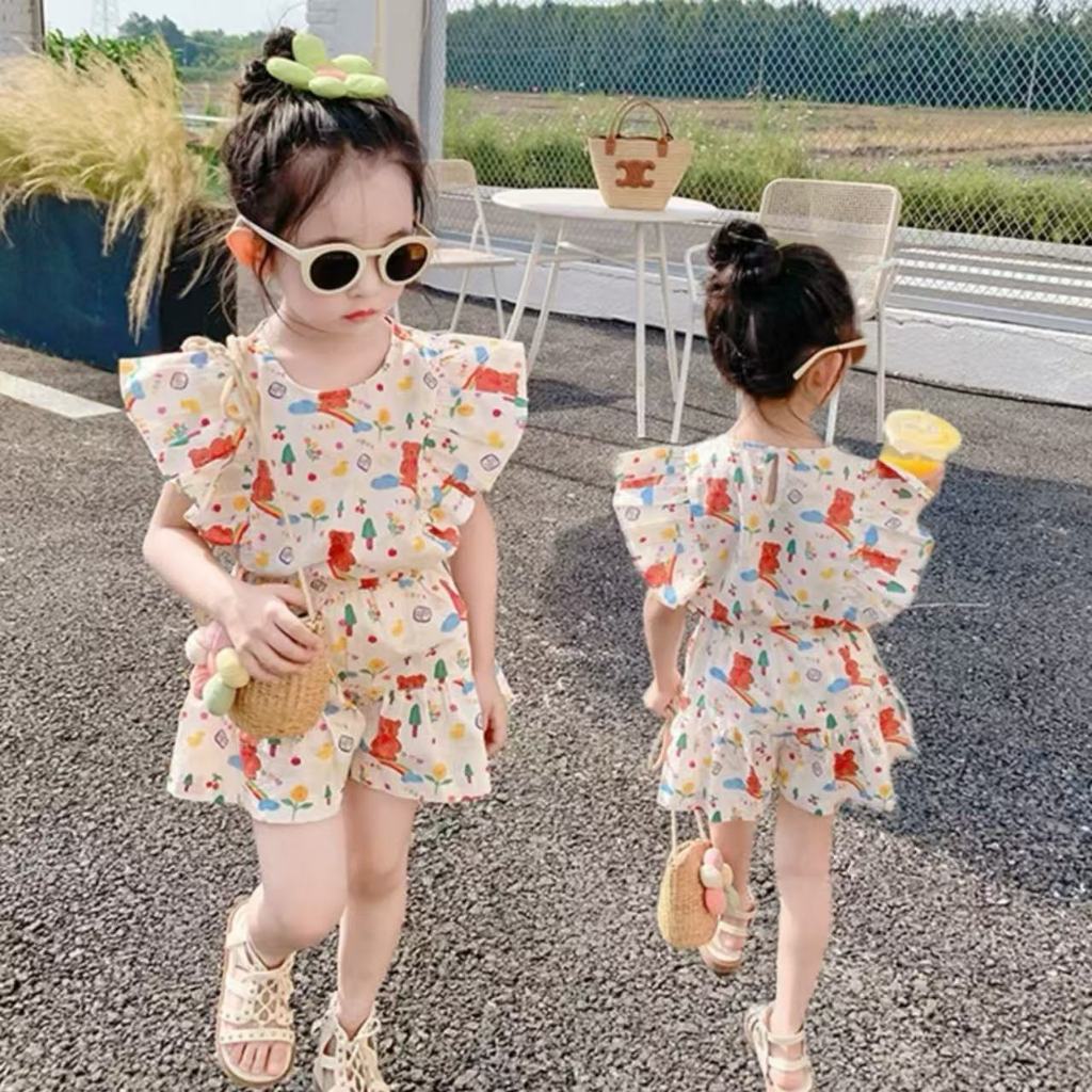 Mom Kids🔥พร้อมส่ง🔥ชุดเด็กผู้หญิง ไซส์1-5ขวบ เสื้อผ้าเด็กผู้หญิง ปักลาย งานออกเที่ยวทะเลสวยๆ มาใหม่