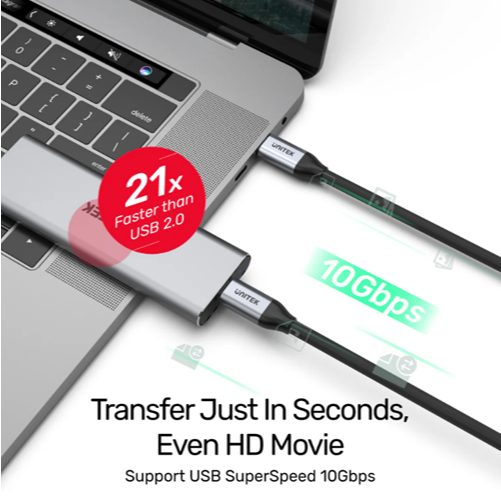 UNITEK C14082ABK 1M สาย USB-C Full-Featured 100W รองรับความละเอียด 4K@60Hz และส่งข้อมูล - รูปที่ 3