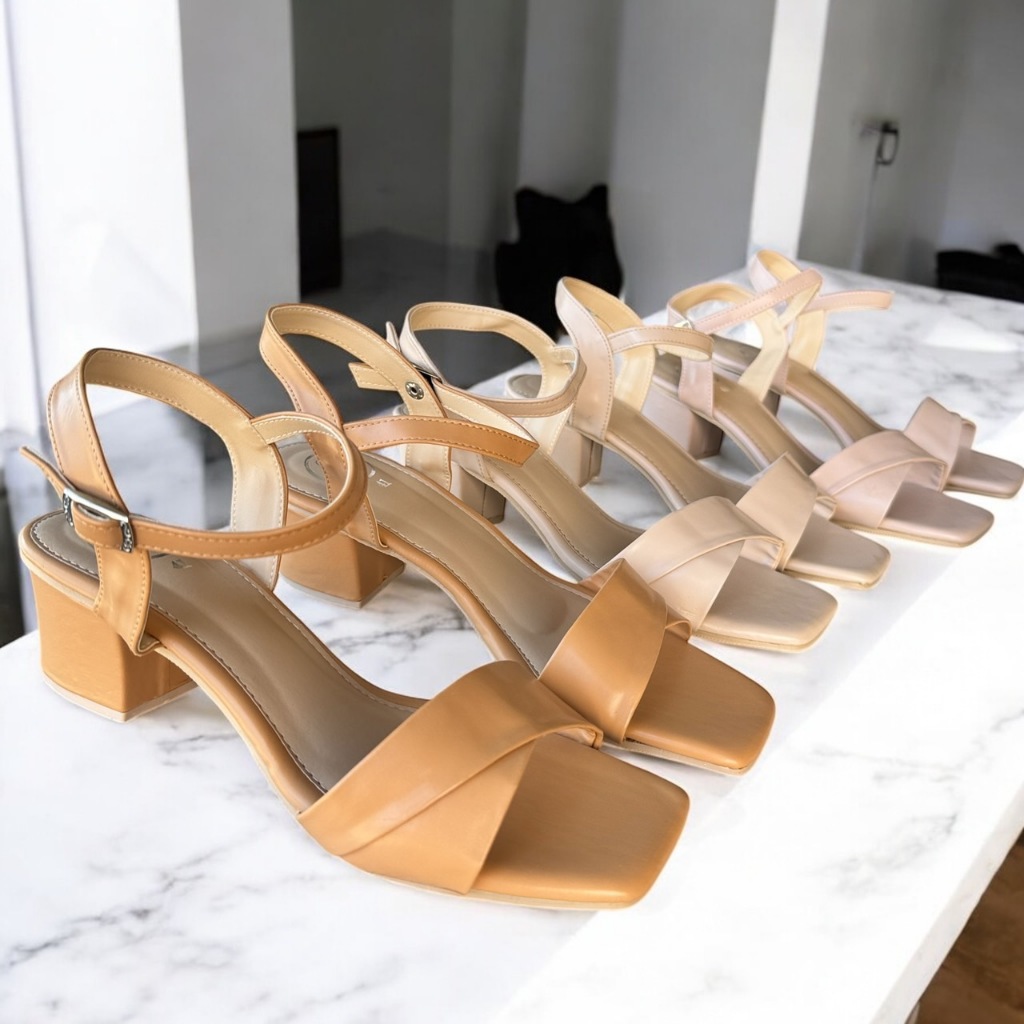 รองเท้าไซส์ใหญ่  รองเท้าส้นสูง (Size 41-45) ส้นสูง 2 นิ้ว รุ่น รัดส้นสวามเรียบหรู (SG-28) รองเท้างานแต่ง รองเท้าออกงาน