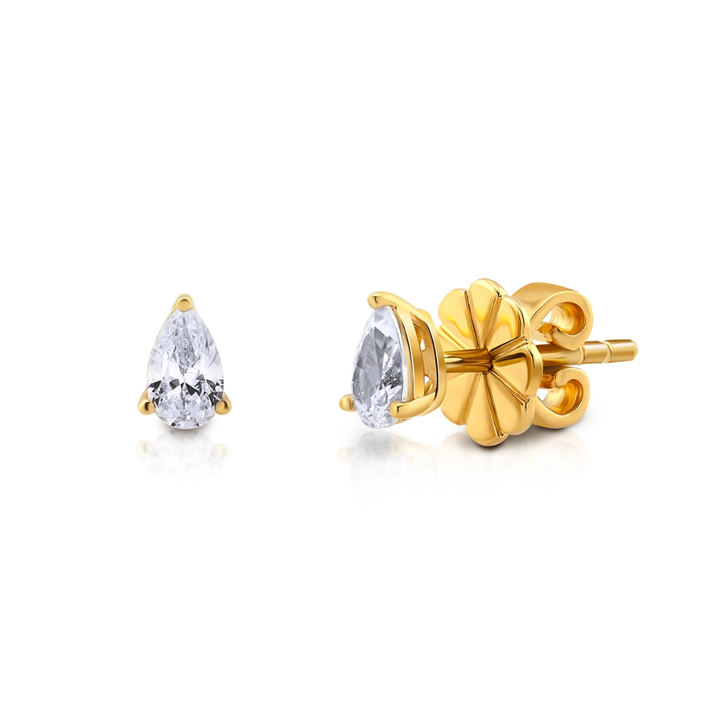 Jewellista ต่างหูเงินแท้ 925  ประดับพลอย CZ 5mm รุ่น Kimmy