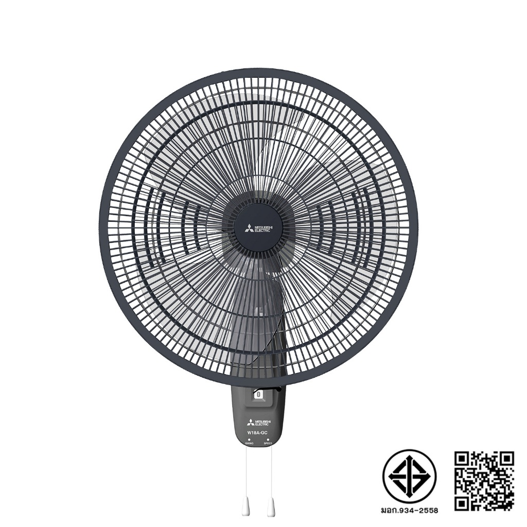 MITSUBISHI ELECTRIC พัดลมติดผนัง W18A-GC แบบเชือกดึง ขนาดใบพัด 18 นิ้ว