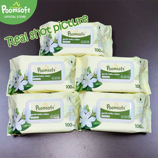 Poomsoft ผ้าเช็ดทำความสะอาดมะลิ ทิชชู่เปียก 3200แผ่น 32แพ็ค Baby Baby wipes Jasmine baby wipes