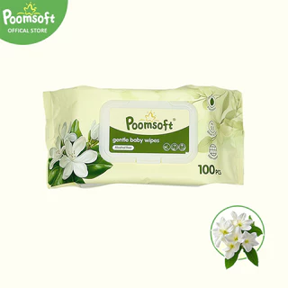 Poomsoft ผ้าเช็ดทำความสะอาดมะลิ ทิชชู่เปียก 3200แผ่น 32แพ็ค Baby Baby wipes Jasmine baby wipes