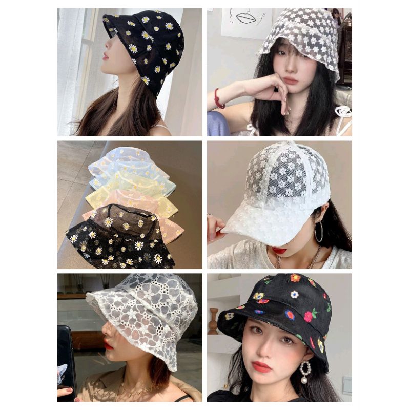 ฺB045 [พร้อมส่งจากไทย] หมวกลูกไม้  หมวก