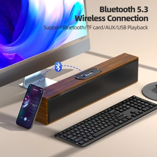GOOJODOQ Ab4084 ลําโพง Bluetooth 5.3 ลำโพงบลูทูดีไซน์ไม้แ ลําโพงพกพา 2 ช่อง 3600mah ลำโพงบลูทู