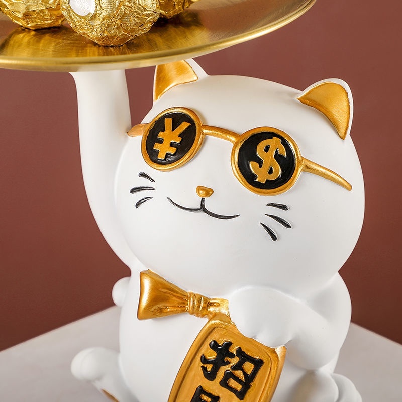 (ส่งจากไท) ตกแต่งบ้าน ถาดแมวโชคดี กุญแจตกแต่ง ทางเข้าห้องนั่งเล่น ทางเข้าตู้ไวน์ ตกแต่งบ้าน ของขวัญ - รูปที่ 3