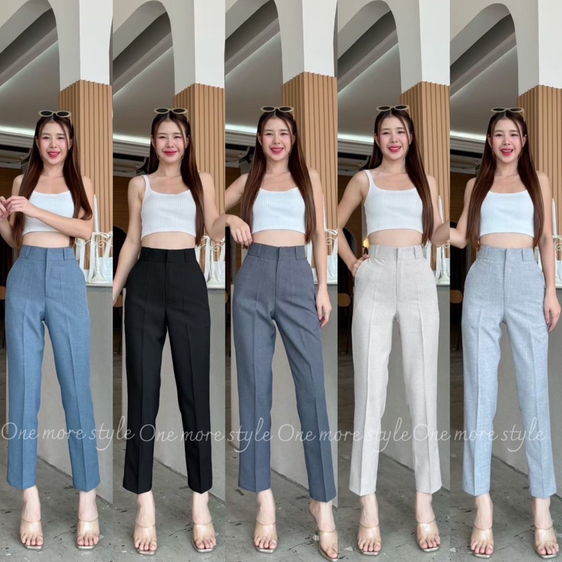 𝐀𝐯𝐚𝐢𝐥𝐚𝐛𝐥𝐞 𝐍𝐨𝐰 สินค้าพร้อมส่ง S-XXLขากระบอกเล็กเบสิค8ส่วน