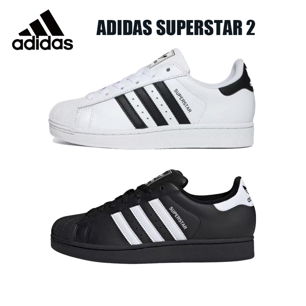 รองเท้า Adidas Superstar 2 สำหรับผู้ชายและผู้หญิง สไตล์แฟชั่น ทันสมัย